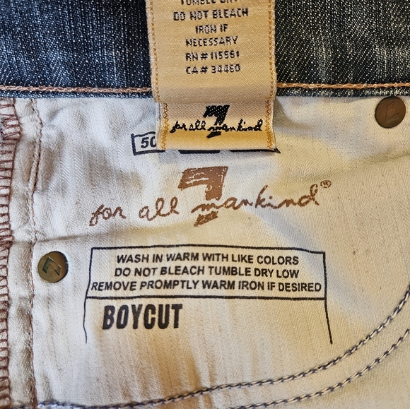 7 For All Mankind Denim Women's Light Wash Jeans Boy Cut Button Fly Size 28x32. - Picture 6 of 7